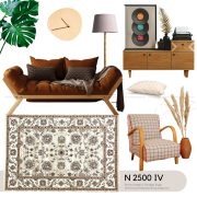 Phối-nội-thất-cùng-thảm-sofa-hoa-văn-cổ-điển-màu-Beige