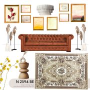 Phối-nội-thất-cùng-thảm-sofa-hoa-văn-cổ-diển-màu-beige-sang-trọng