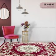 Trang-trí-với-thảm-sofa-cổ-diển-màu-đỏ-hoa-văn-sang-trọng